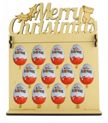 6mm Kinder Eggs Holder 12 Days of Christmas Advent Calendar with 'Merry Christmas' Topper
